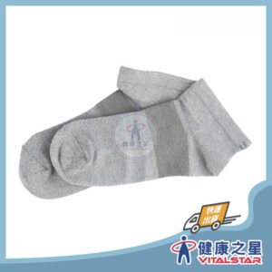 排靜電有機棉短襪 淺灰